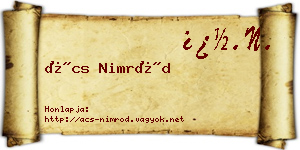 Ács Nimród névjegykártya
